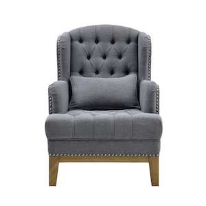 George Buttoned Hamptons Armchair Grey