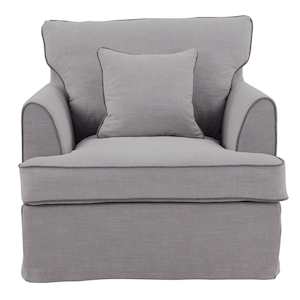 Byron Hamptons Armchair Pebble Grey Linen Blend