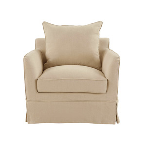 Noosa Hamptons Armchair Beige Linen Blend