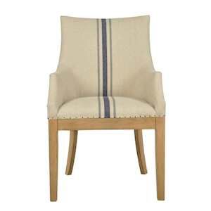 Oakwood Linen Armchair Blue Stripe