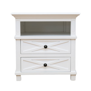 Sorrento Hamptons White Medium 2 Draw Bedside Table