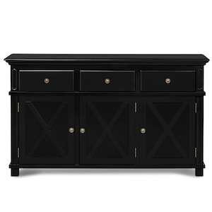 Sorrento Hamptons Black 3 Drawer Buffet