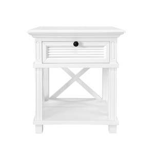 West Beach Hamptons Bedside Table W/Drawer White