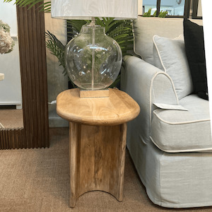 Curves Wooden Side Table 55cm x 50cm - Blonde