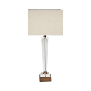 New Arrivals: Monument Hand Cut Crystal Lamp w/ Natural Linen Shade