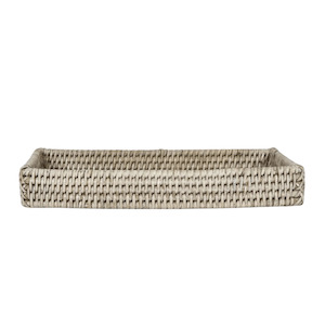 Paume Rattan Tidy Tray - White wash