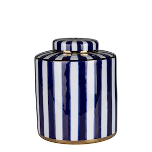 Wall Decor Decorative: Lilli Stripe Blue & White Jar Large