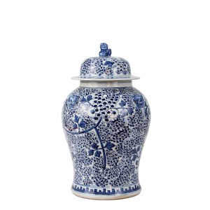 Wall Decor Decorative: Zimi Blue & White Lidded Ginger Jar Large