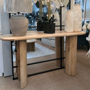 Curves Wooden Console Table 150cm - Blonde