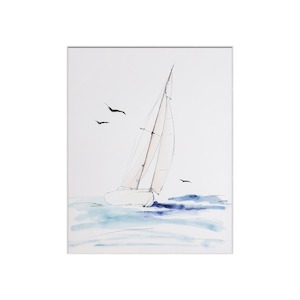 Aidan Yacht Print With Natural Timber Frame