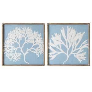 Bonaire Coral Pale Blue Wall Art Set of 2