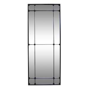 Morgan 12 Pane Rectangular Mirror Black