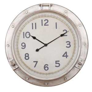 Nelson 72cm Nickel Nautical Clock