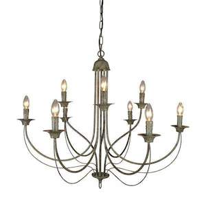 Harper 9 Arm Taupe Chandelier