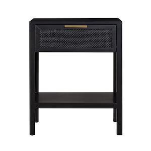 Santorini Bedside Table One Drawer Black