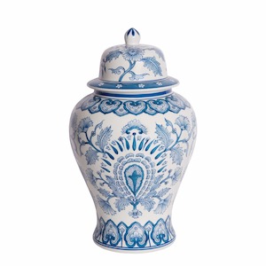 Beau Blue & White Porcelain Ginger Jar Large