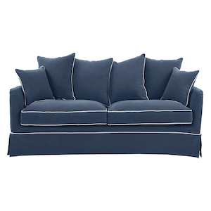 Noosa 2 Seat Hamptons Navy W/White Piping Linen Blend