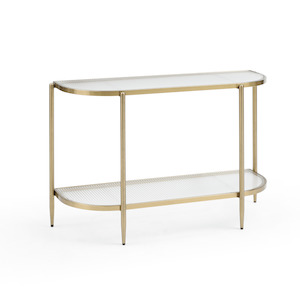 Hamptons Console Tables: Gatsby Console Hall Table Fluted Glass & Gold Metal