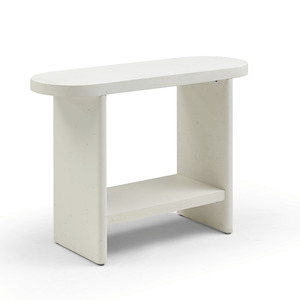 Delos 100cm Console Hall Table Faux Stone White