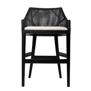 Charlotte Rattan Counter Stool Black