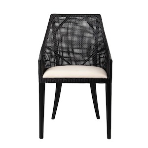 Hampton Chairs: Charlotte Rattan Dining Chair Black