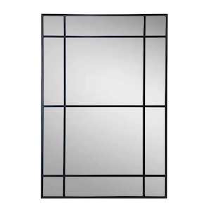 Alastair Rectangular 12 Pane Mirror Black