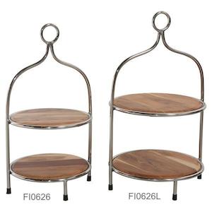 Cake Stands: Wooden 2-Tier Platter Large