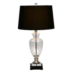 Regency Glass Black Lamp With Black Shade