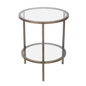 Palladium Glass and Brass Side  Table