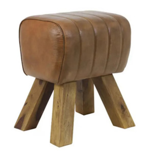 Vintage Leather Vault Stool