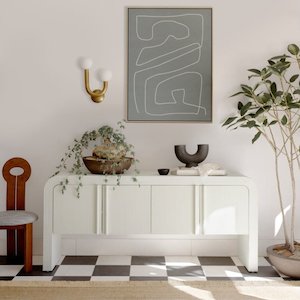 Internet only: Blanco 4 Door Sideboard - 1800