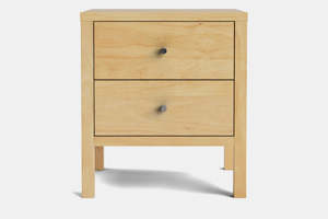 Andes 2 Drawer Bedside Table - Pine