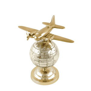 Aeroplane Globe Gold & Silver