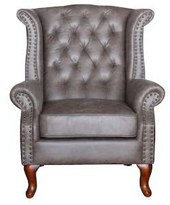 Clinton Large Wingback Chair-Vintage Grey