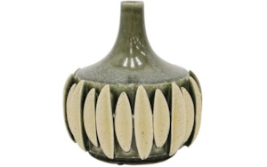 Melia 3D Ceramic Vase - Olive