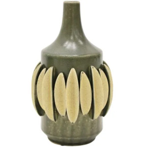 Melia 3D Ceramic Vase - Olive