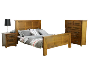 Internet only: Industrial Bedroom Suite 4Pcs - Super King