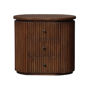 Regency 3 Drawer Bedside Table - Old Elm