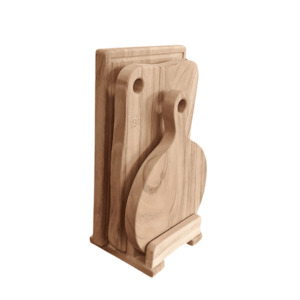 Wooden Cutting Boards on Stand Set/3