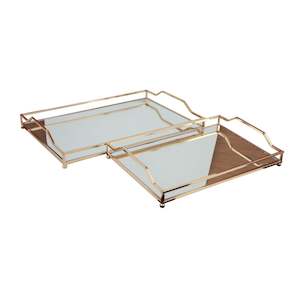 Luxe Decorative Rectangular Tray Set/2