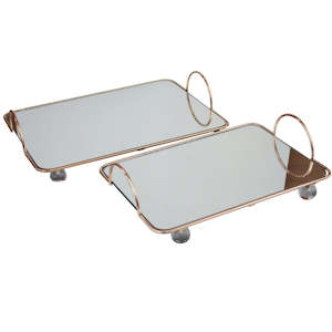 Luxe Decorative Rectangular Tray Set/2