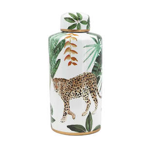 Internet only: Cheetah Lidded Jar - Tall