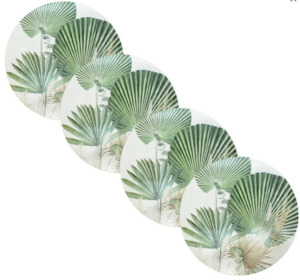 S/4 Round Palm Bouquet Placemats 33cm