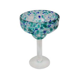 Internet only: Glass Multi Colour Champagne Glass - Set of 2