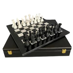 Marble Chess Set with Suitcase - Large