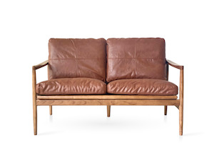 Hans Mid-Century 3 Seat Sofa - Rustic Brown