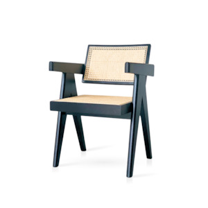 Pierre Rattan Armchair | Dining Chair - Black