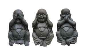 Internet only: Asstd See No Evil Buddhas - Outdoor Use