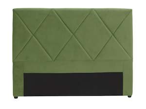 Metro Diamond Stitched Headboard Double/Queen - Velvet Olive