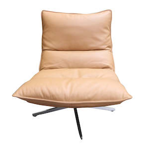 Internet only: Staten Leather Swivel Chair